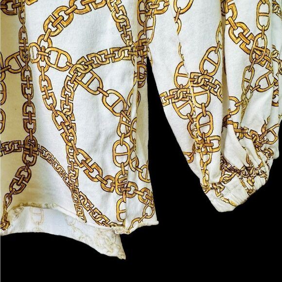 Michael Kors Gold Chain Blouse Top - Picture 3 of 5